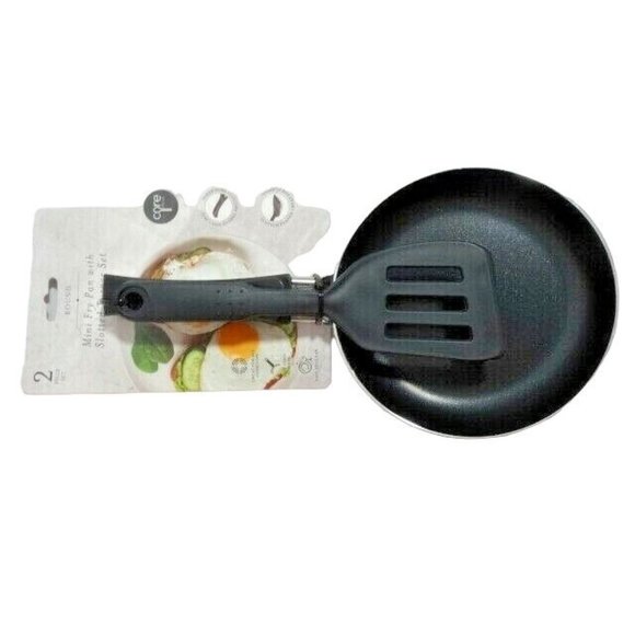 Kitchen Mini Fry Pan with Slotted Turner Round Arctic Quick Food Release 2-Pc - Picture 2 of 3